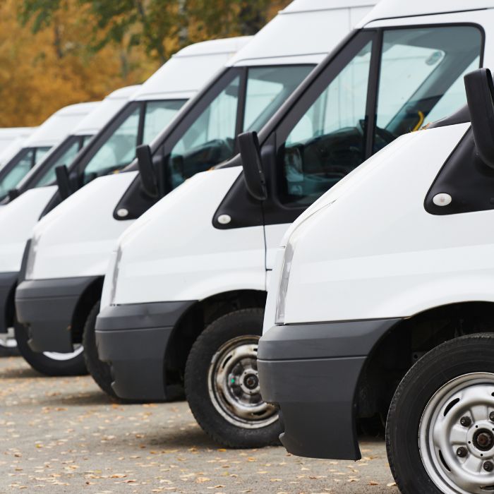A fleet of Ford Transit vans that use Ford Transit barrel ignition replacement services